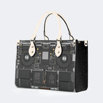 Mechanical Panel Print - Leather Handbag