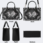 Tarot Skull Butterfly Print - Leather Handbag