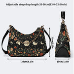 Starry Sky Over Flowers - Leather Crossbody Bag