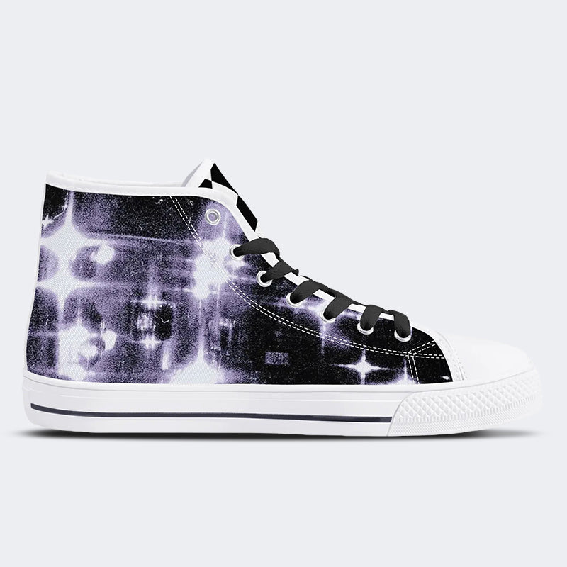 Figure&Wing&Letter Print - High Top Canvas