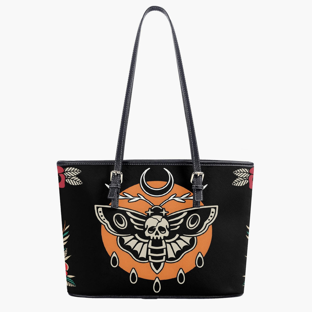 Death Moth Vintage Print - Leather Shoulder Bag