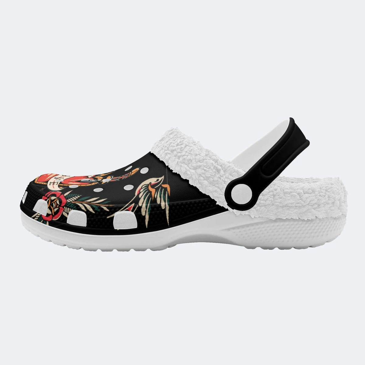 Love Pain Print - Fur Lined Slippers/Sandals