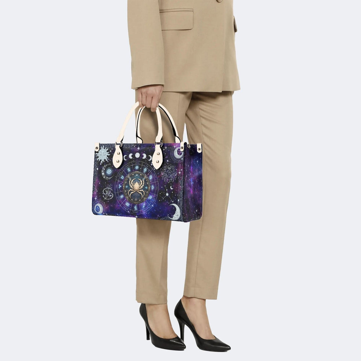Cancer Starry Sky - Leather Handbag