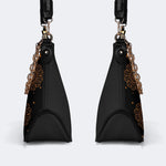 Retro Sun Print - Leather Crossbody Bag