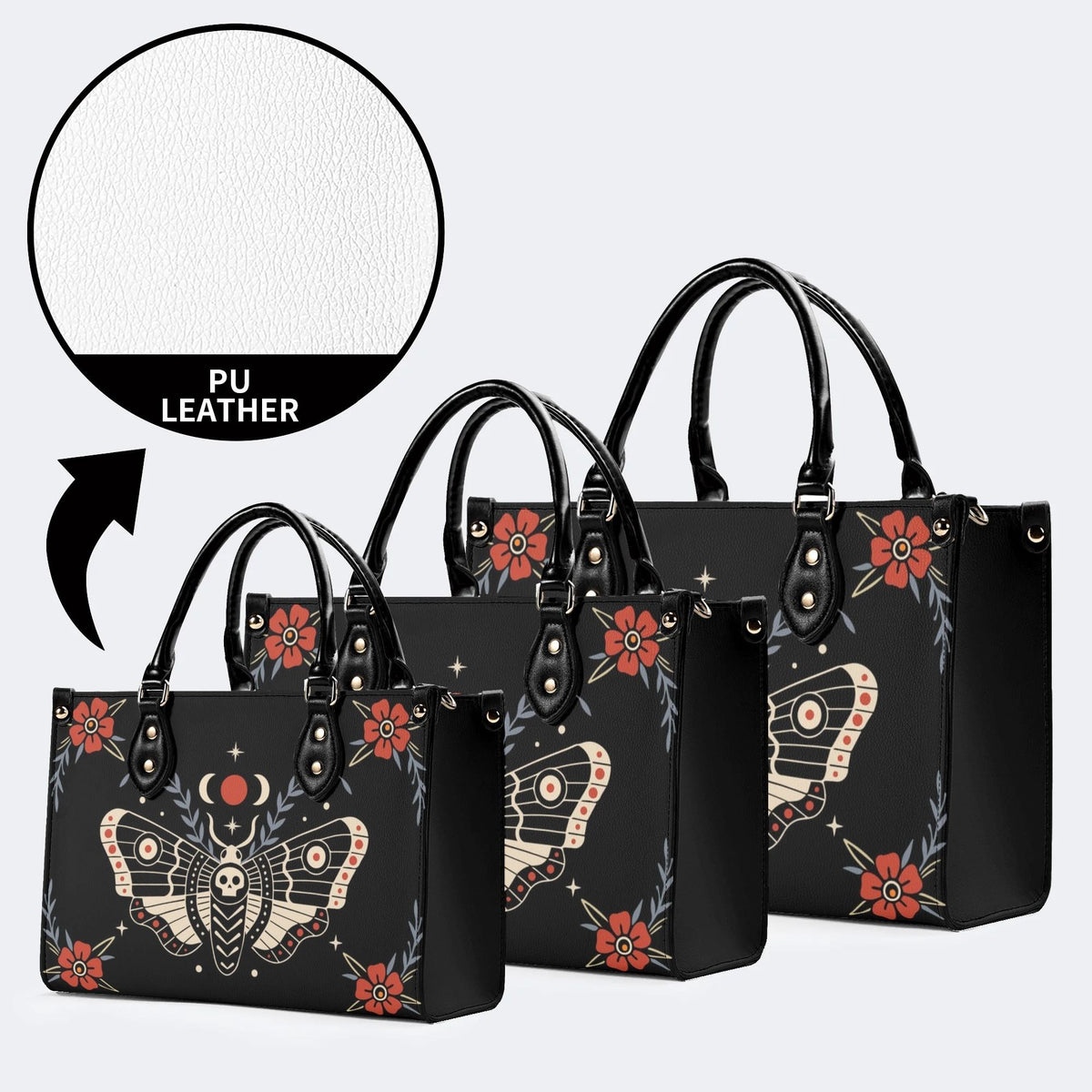 Red Spotted Death Moth - Leather Handbag