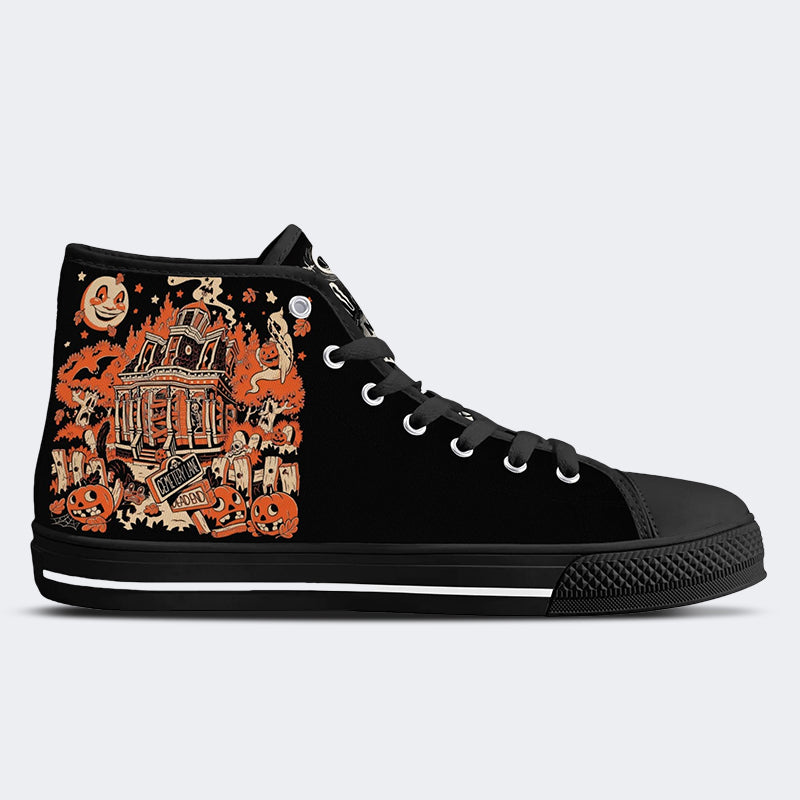 Unisex Hallwoeen Horror Print - High Top Canvas