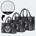 Death Moth Vintage Print - Leather Handbag