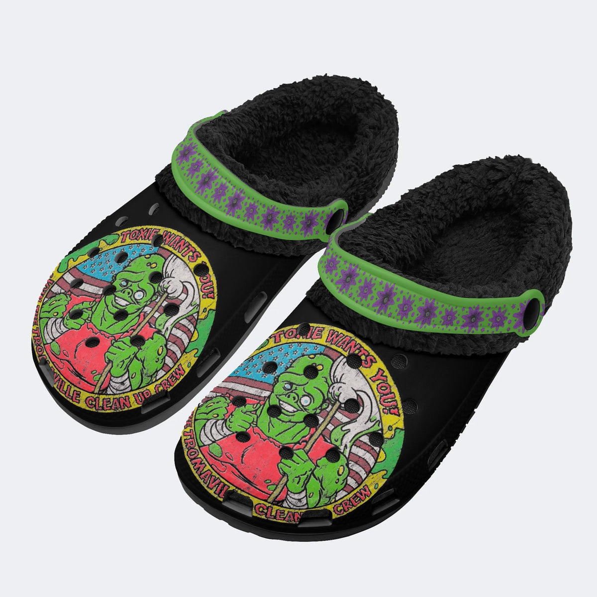 Join The Tromaville Clean Up Crew - Fur Lined Slippers/Sandals