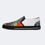 Unisex Retro Graffiti Art Print - Slip On Shoes