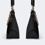 Retro Print Dark Death Moth - Leather Crossbody Bag