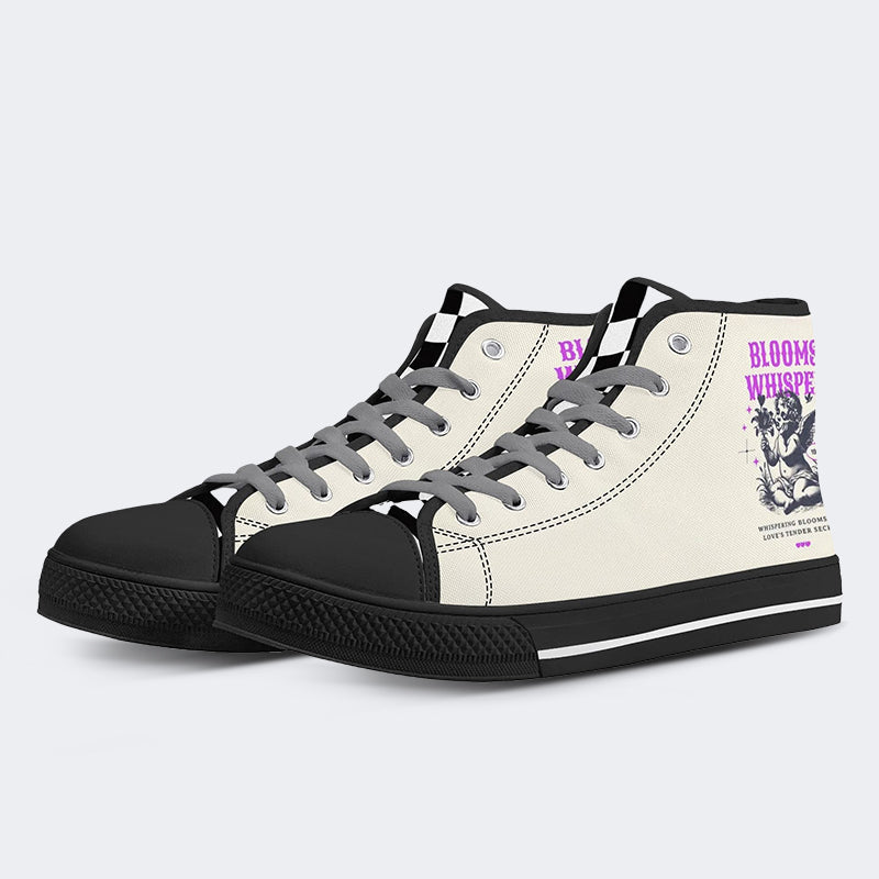 Figure&Wing&Letter Print - High Top Canvas