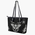 Death Moth Vintage Print - Leather Shoulder Bag