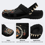Death Moth Vintage Print - Fur Lined Slippers/Sandals