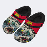 Quint's Shark Fishing Jaws Print - Fur Lined Slippers/Sandals