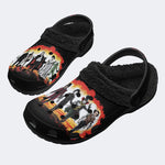 The Monsters Print - Fur Lined Slippers/Sandals