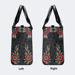 Death Moth Vintage Print - Leather Handbag