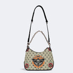 Vintage Death Moth Print - Leather Crossbody Bag