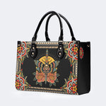 Death Moth On Sword - Leather Handbag
