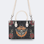 Death Moth Vintage Print - Leather Handbag