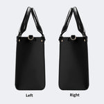 Vintage Cat And Moon Print - Leather Handbag