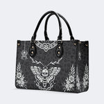Classic Death Moth Vintage Print - Leather Handbag