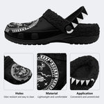 Death Moth Vintage Print - Fur Lined Slippers/Sandals