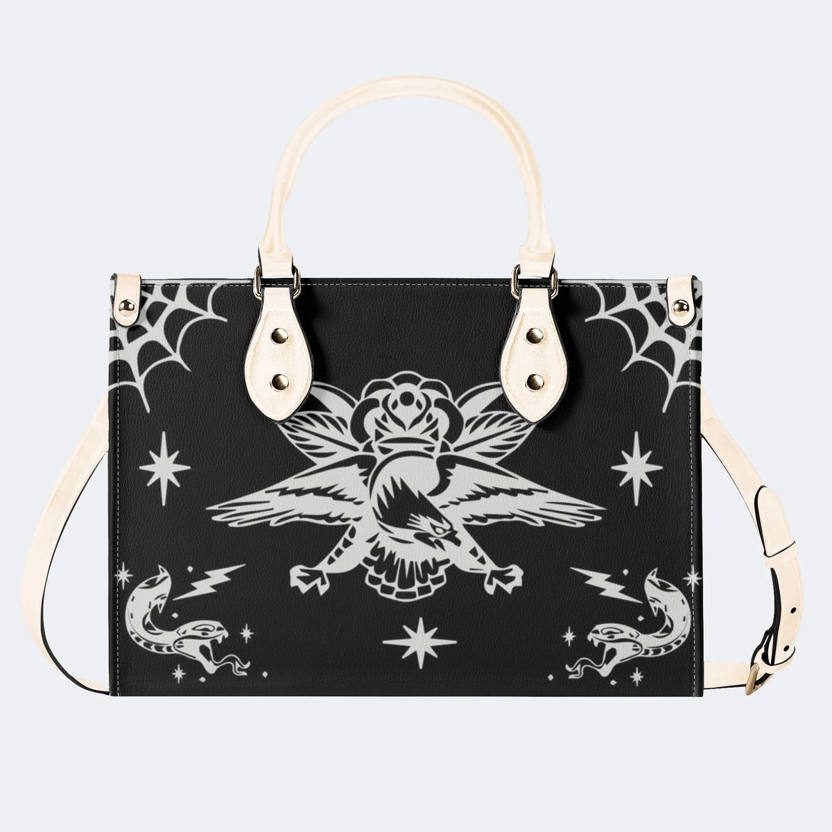Gothic Eagle And Snake - Leather Handbag
