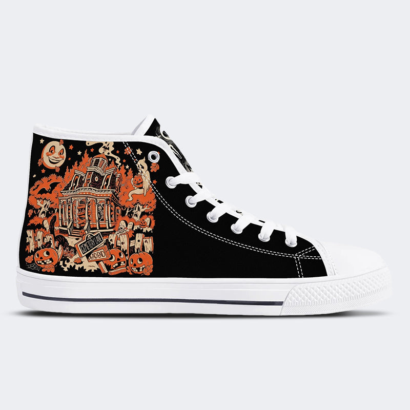 Unisex Hallwoeen Horror Print - High Top Canvas