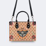 Vintage Death Moth Print - Leather Handbag