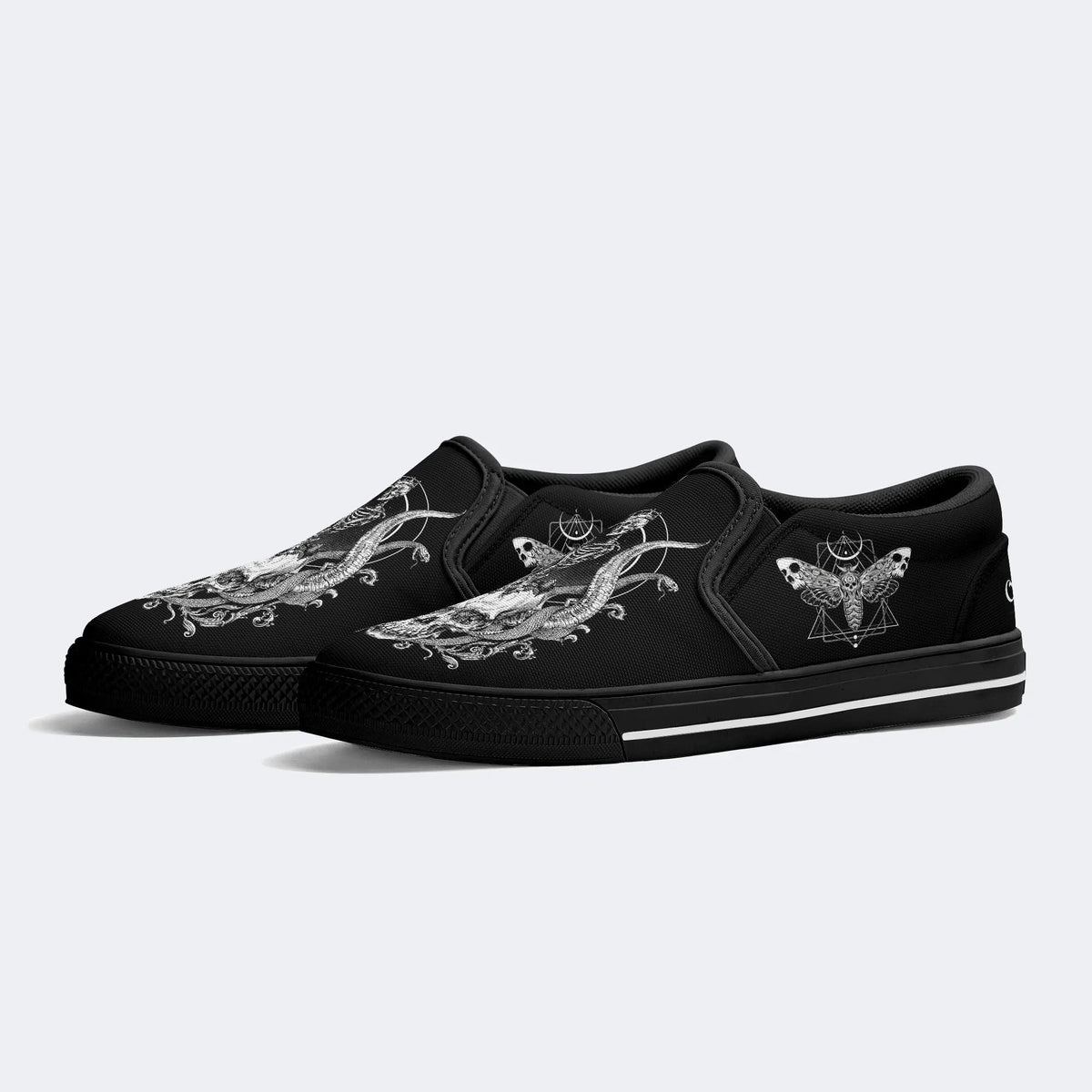 Skeleton Print - Slip On Shoes