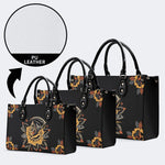 Grim Reaper Flowers Print - Leather Handbag