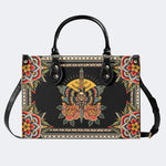 Death Moth On Sword - Leather Handbag