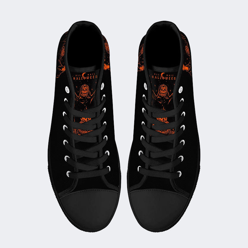 Unisex Halloween Horror Skull Print - High Top Canvas