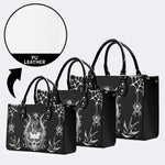 Horror Skull Print - Leather Handbag