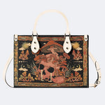 Mushroom Parasitic Skull - Leather Handbag