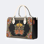 Death Moth On Sword - Leather Handbag