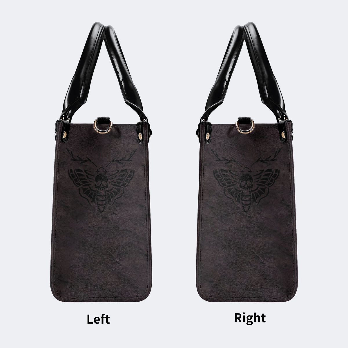 Vintage Death Moth Print - Leather Handbag