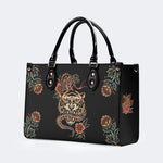 Snake&Tiger Print - Leather Handbag