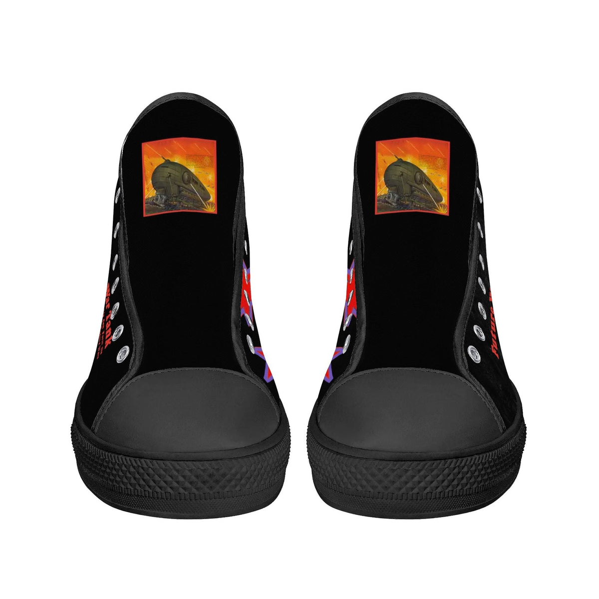 Unisex Future War Tank Print - High Top Canvas