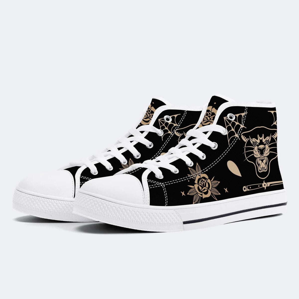 Unisex Tiger Print - High Top Canvas