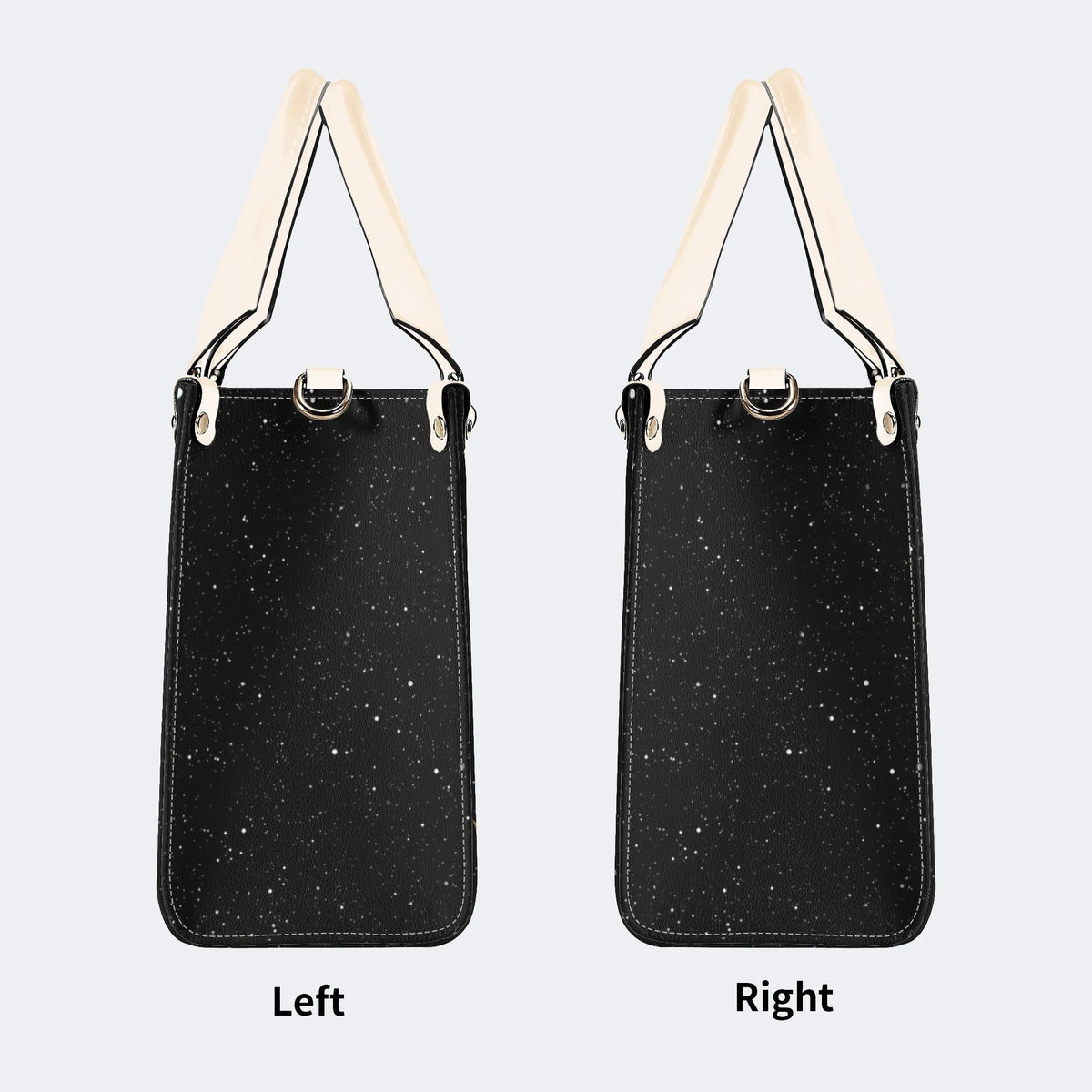 Starry Night Floral Moth Print - Leather Handbag