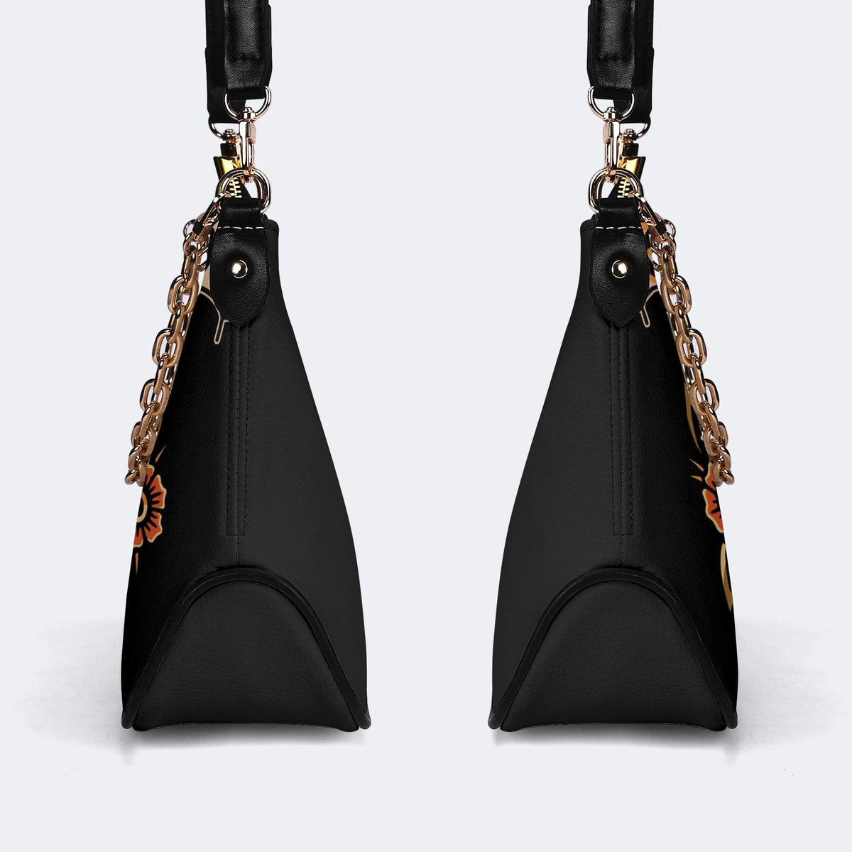 Old School Tiger & Snake Print - Leather Crossbody Bag