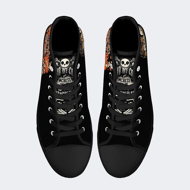 Unisex Hallwoeen Horror Print - High Top Canvas