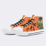 Unisex Skateboarding Cat Print - High Top Canvas