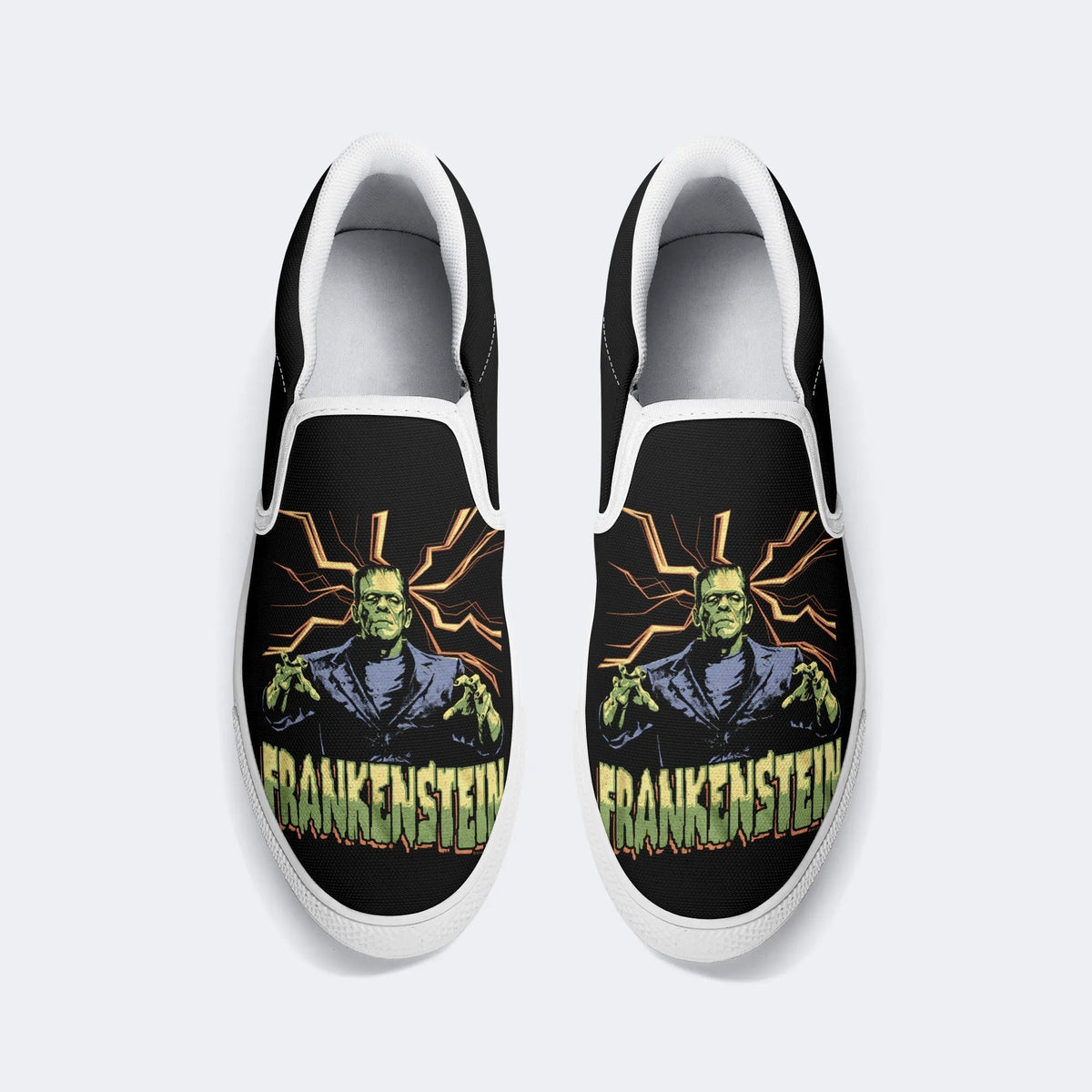 Attack Pose Frankenstein Unisex Classic Printed- Slip On Shoes