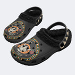 Horror Fangs Ghost Mask - Fur Lined Slippers/Sandals