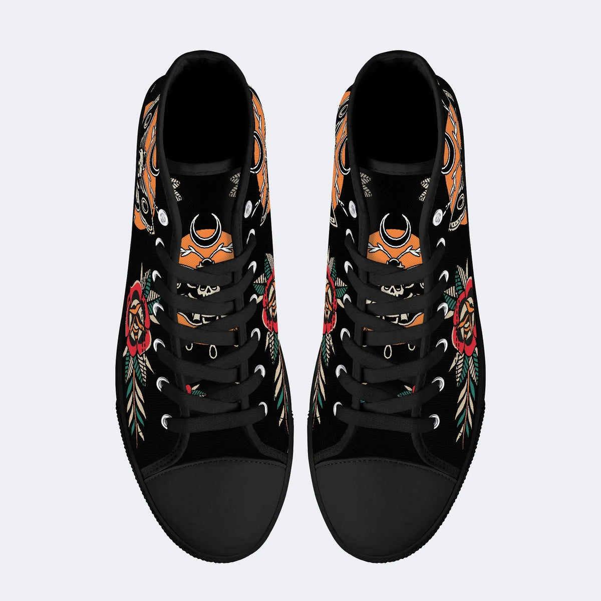 Unisex Death Moth Vintage Print - High Top Canvas