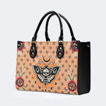 Vintage Death Moth Print - Leather Handbag