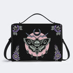 Death Moth Vintage Print - Leather Satchel Bag