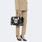 Classic Death Moth Print - Leather Handbag